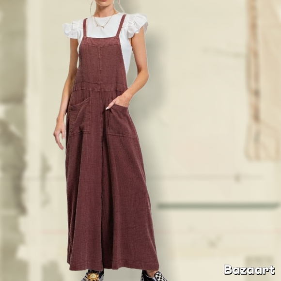 easel Pants - Easel Wide Leg Overalls